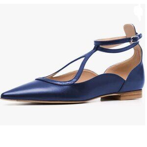 FSJ Navy Ankle Strap Heels. Never worn. Too large for me.